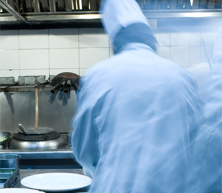 busy chef working in kitchen