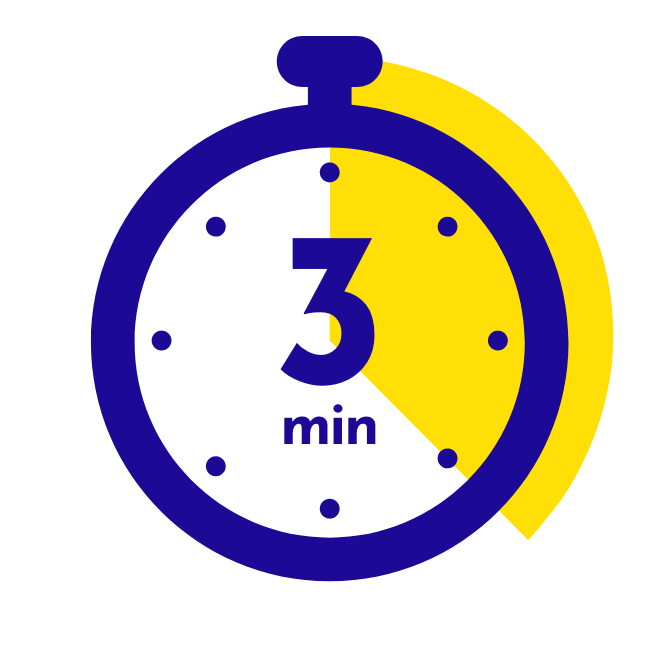 illustrated timer showing 3 minutes