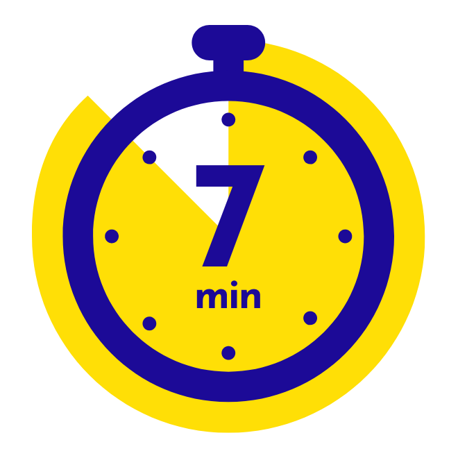 illustrated timer showing 7 minutes